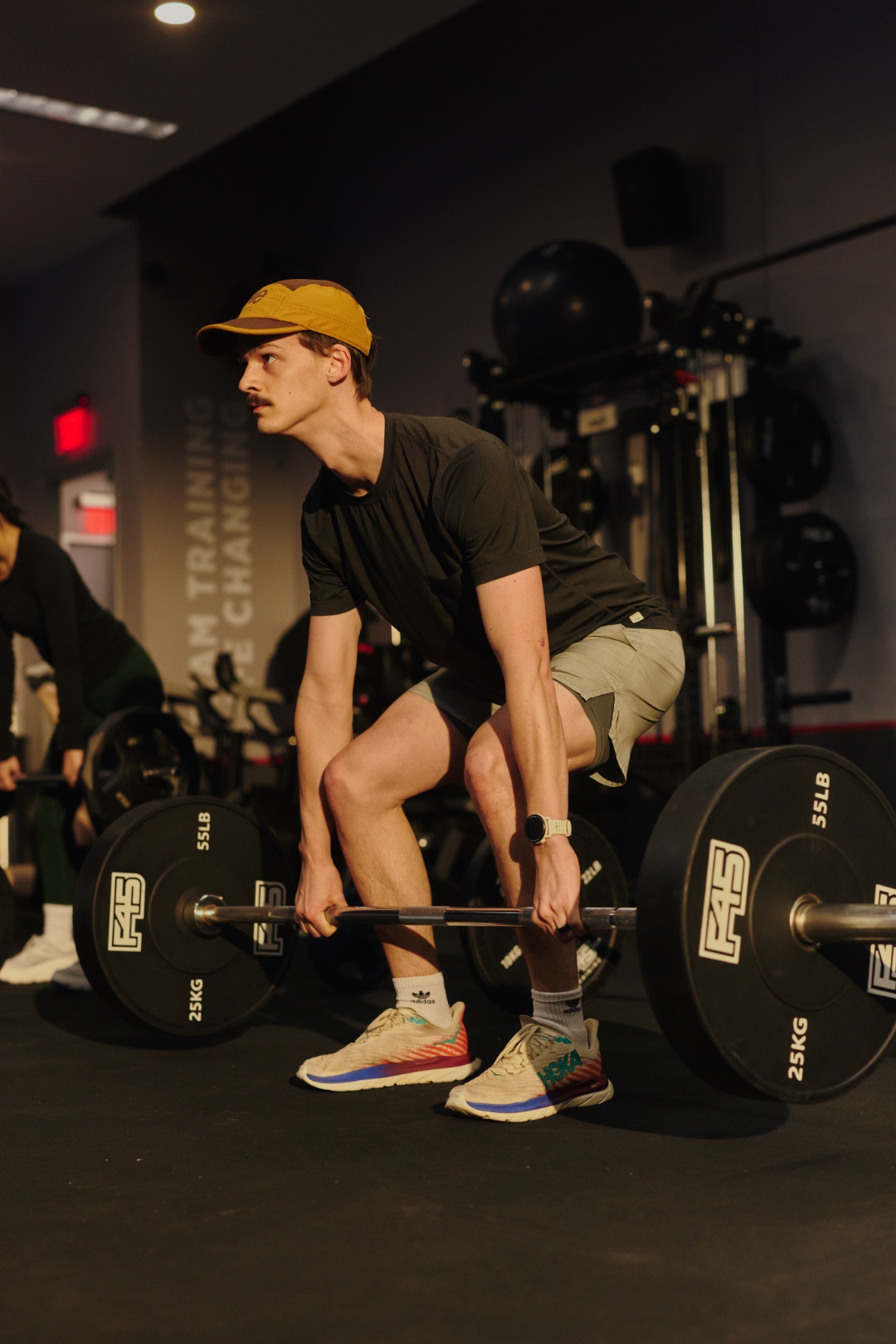 Athlete lifting weights during training session