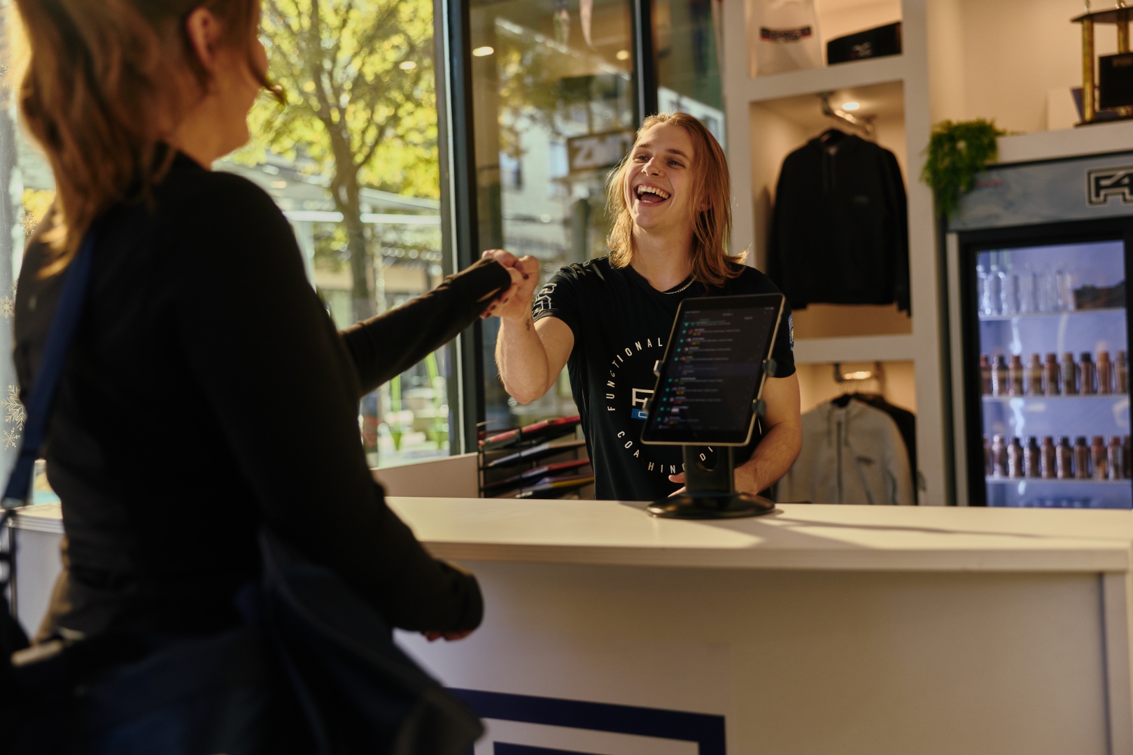 Woman performing functional training exercise